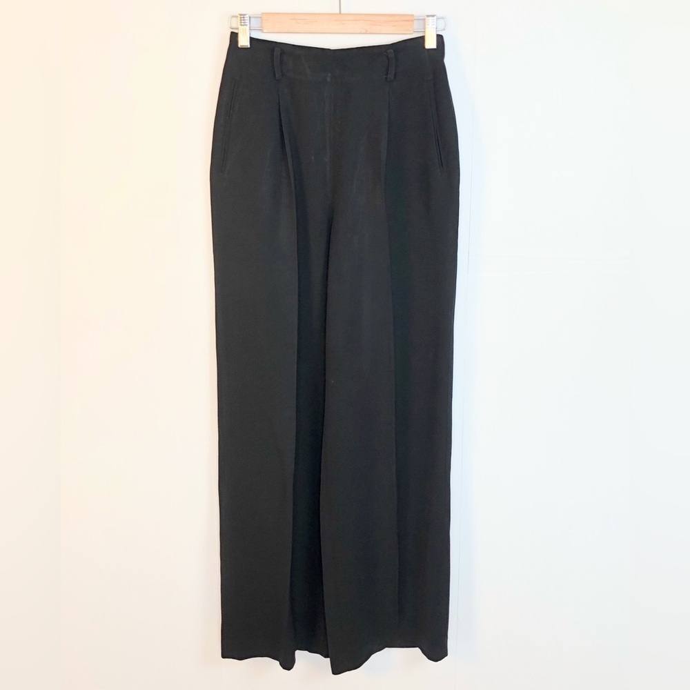 Vintage black wide leg trousers with pleats